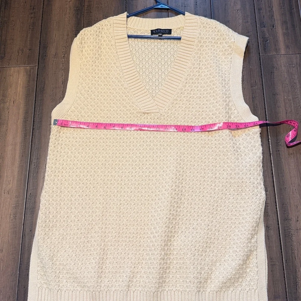 NWOT Eloquii womans plus size cream v neck split hem sweater dress Size 18/20 - Picture 5 of 8